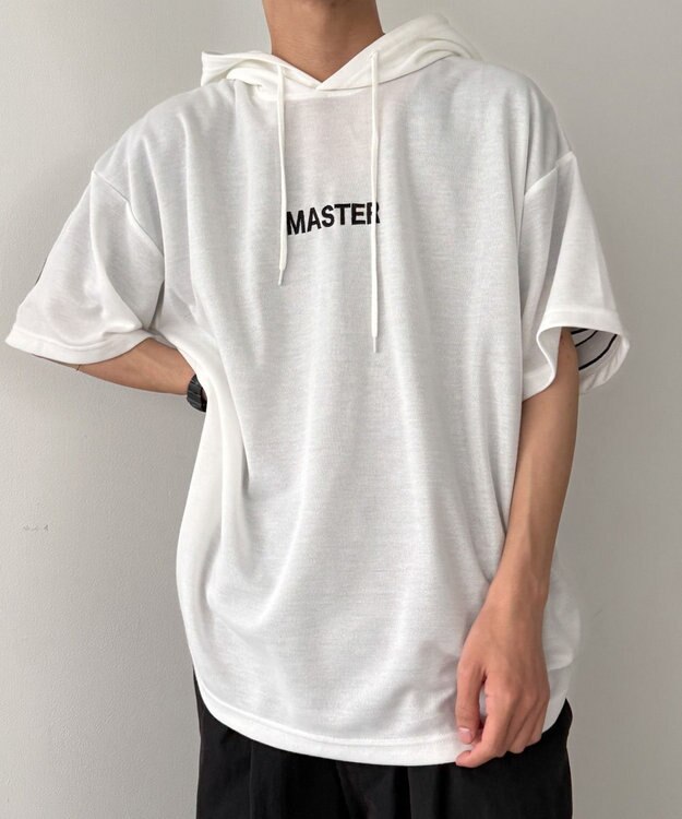 WEGO 【MLXLサイズ展開】ストレートラインプルパーカー（SS） ホワイト