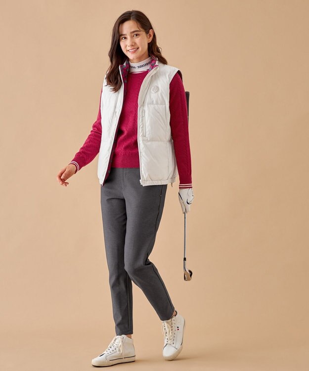 23区GOLF 【WOMEN】【撥水・ストレッチ】リバーシブル ダウンベスト ホワイト系