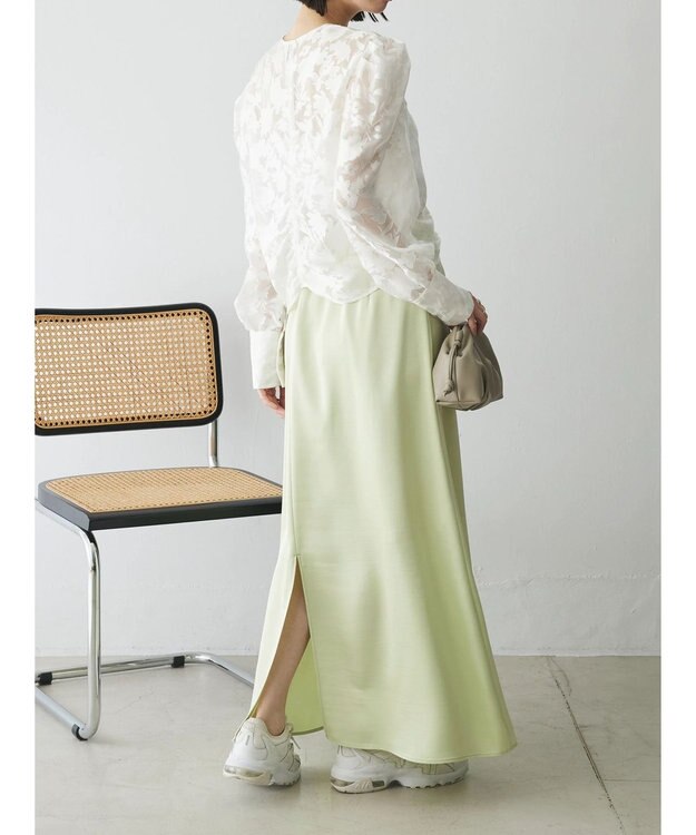 Green Parks AnriettMusee サテンナロースカート Lime Green