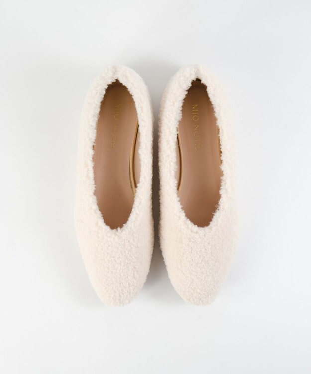 BONTRE 【MIONOTIS/ミオノティス】ファーフラットパンプス/40411 アイボリー