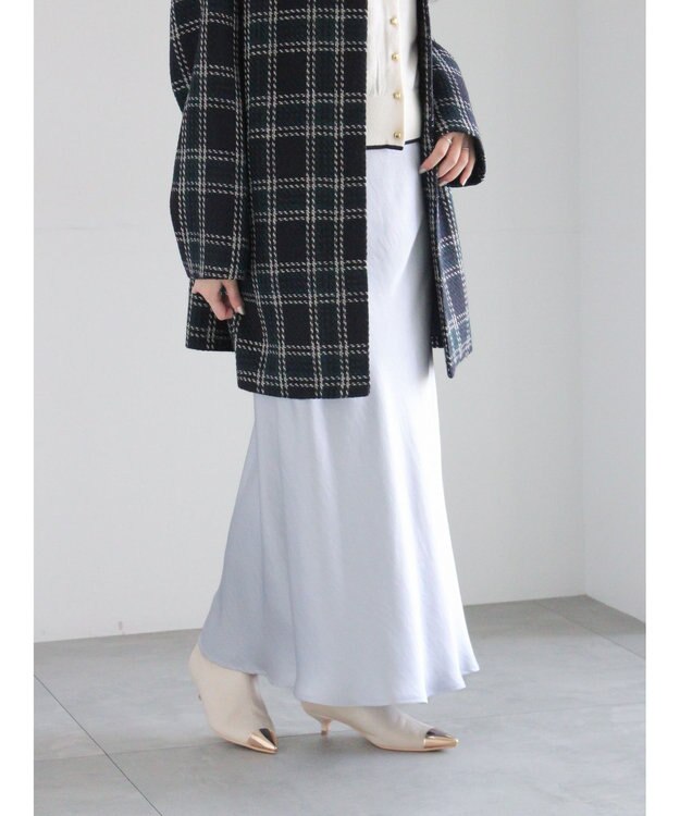 Te chichi ヴィンテージサテンナロースカート サックスブルー