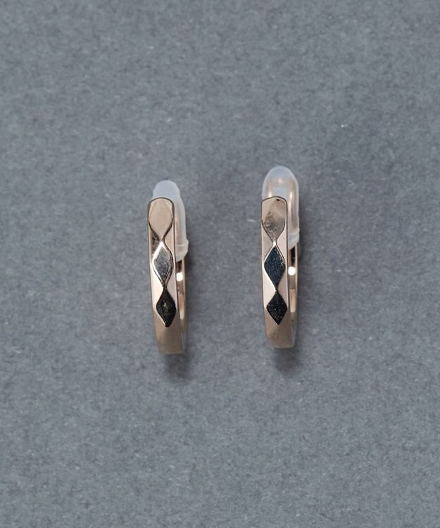 Phoebe 〈痛くないシリーズ/金属アレルギー対応〉スパークフープライトフィットイヤリング 定番/シンプル/フープイヤリング シャンパンゴールド