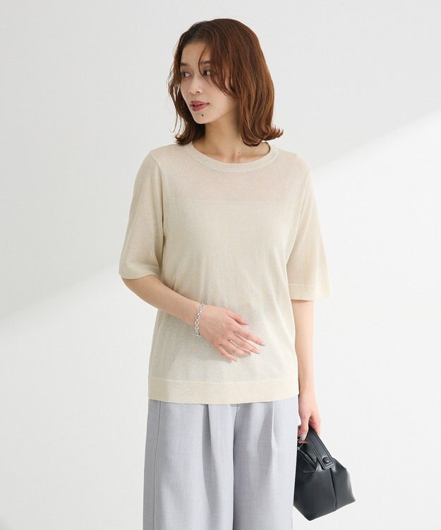 Green Parks ・Ｐｅｔｉｔ　Ｆｌｅｕｒ　ラメシアーニット Beige