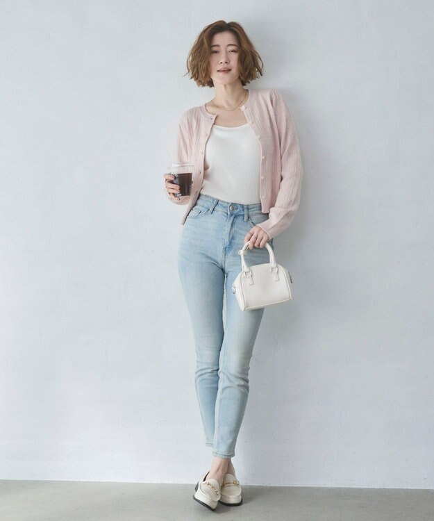 WEGO 【26年春新作】別注USPOLOケーブルニットカーデ ライトピンク