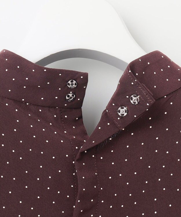 J.PRESS LADIES 【洗える】フェミニッシュパウダー dots ボウタイ ブラウス ワイン系5