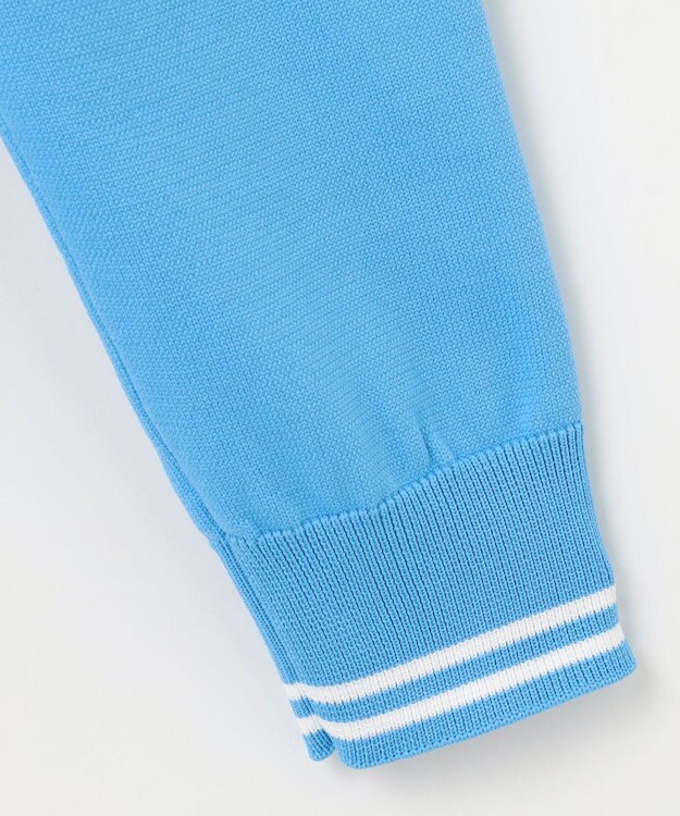 23区GOLF 【WOMEN】【ウォッシャブル】ロゴインターシャ ポリエステルニット スカイブルー系