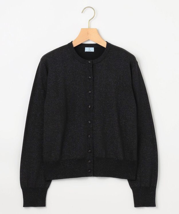 組曲 【WEB限定・2SET】5分袖ラメ入りアンサンブルニット ブラック系