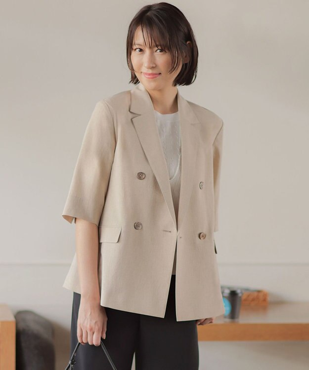 J.PRESS LADIES BREEZ COOL トロ ハーフスリーブ ダブル ジャケット