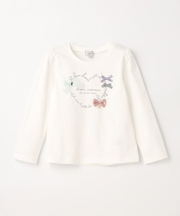 ANY KIDS リボン 長袖 Ｔシャツ オフホワイト