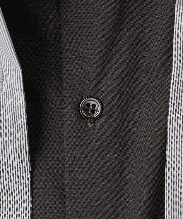 ICB 【洗える】レイヤードシャーティング ブラックストライプ系