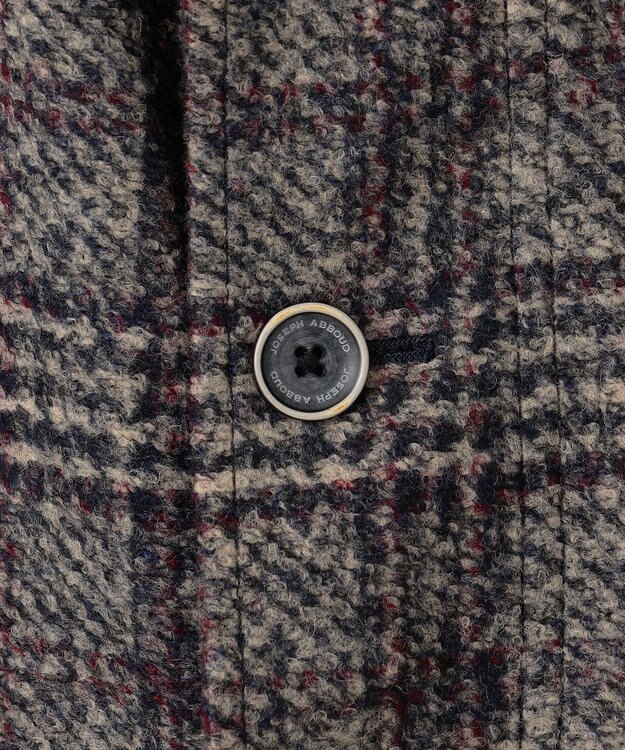 JOSEPH ABBOUD 【イタリア素材/軽量/中綿キルト裏地】スライバーチェックジャージー ジャケット グレー系4