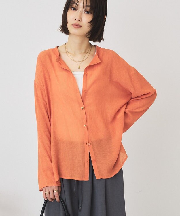 AMERICAN HOLIC 楊柳シアーブラウス Orange