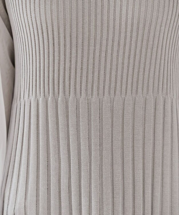 Tiaclasse チュールスリーブニットチュニック グレー