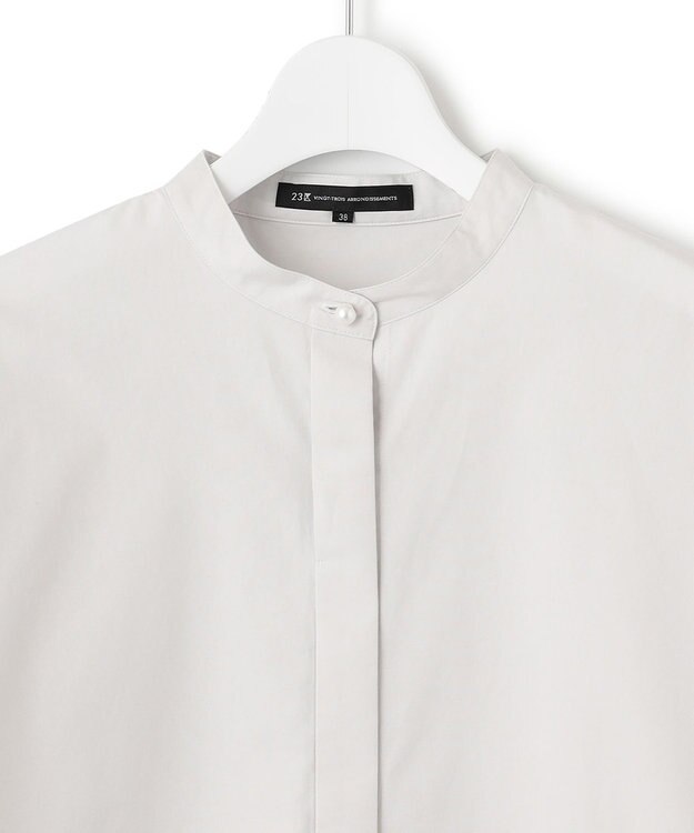 23区 【洗える】CANCLINI ボリュームスリーブ シャツ ライトグレー系