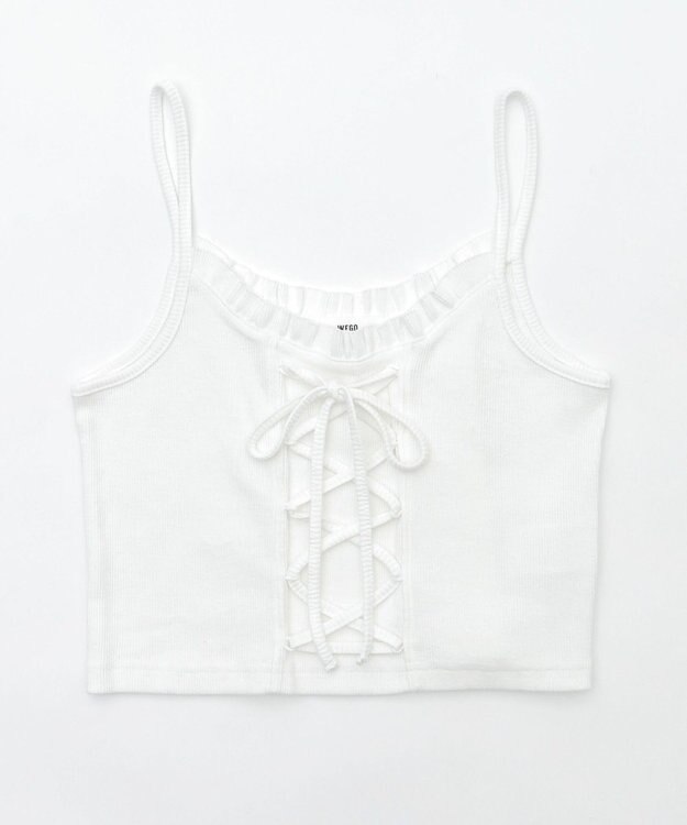 WEGO レースアップデザインキャミ ホワイト