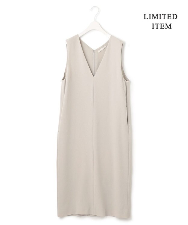 ICB 【WEB限定・洗える】BackSatinGeorgette ジャンパースカートワンピース ベージュ系