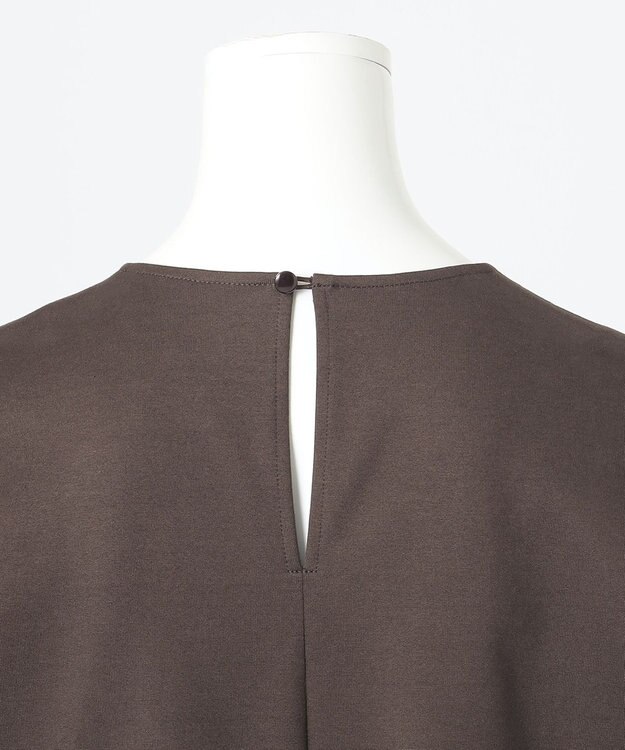 23区 【R(アール)】プレミアムコットンジャージー フリルスリーブ ワンピース ブラウン系