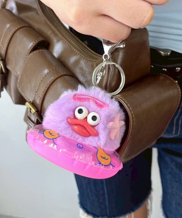 WEGO ぷかぷかモンスターぬいぐるみキーホルダー パープル