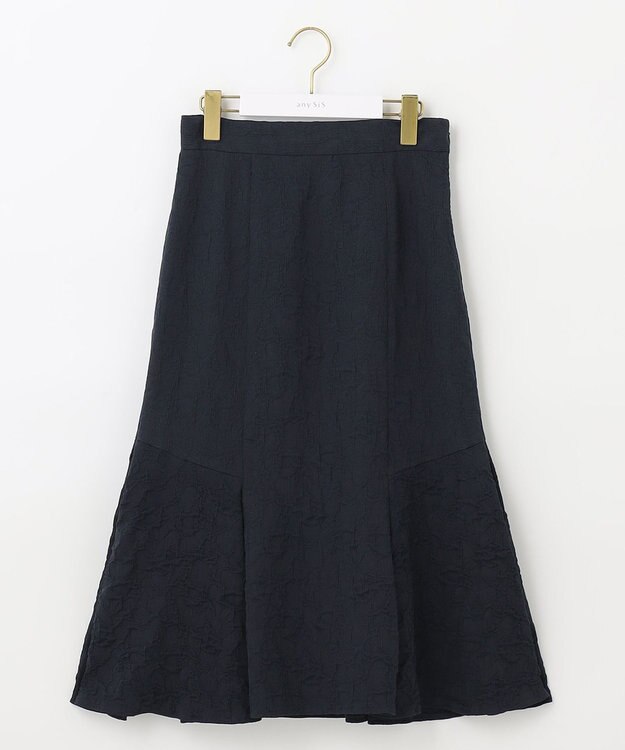 ANY SIS 【洗える】フラワーフクレジャカード スカート ネイビー