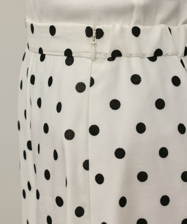 GRACE CONTINENTAL ドットフロッキータックスカート ホワイト