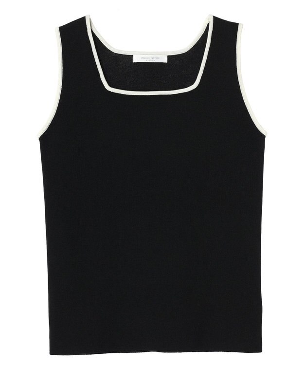 Green Parks ノースリーブスクエアニットプルオーバー Black