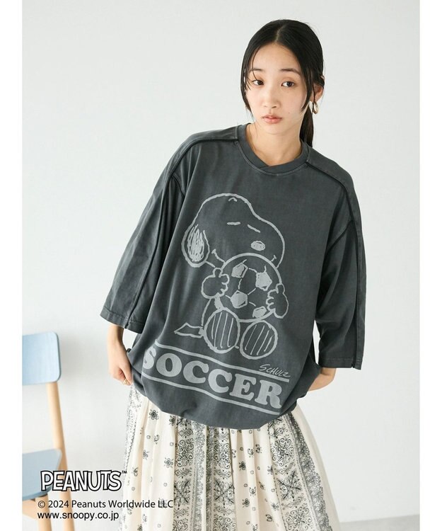 CRAFT STANDARD BOUTIQUE 【ユニセックス】PEANUTS/スヌーピー ゲームシャツTEE Charcoal Gray