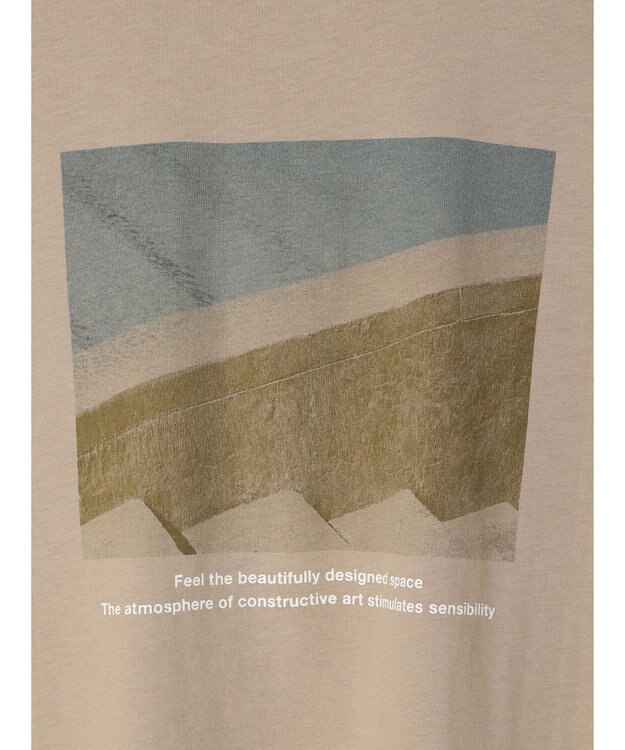 Green Parks バックフォトプリント半袖チュニック Light Beige