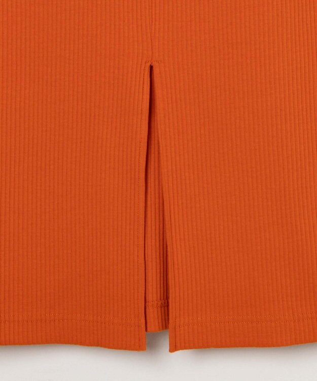 WEGO カラーリブイージーロングスカート オレンジ