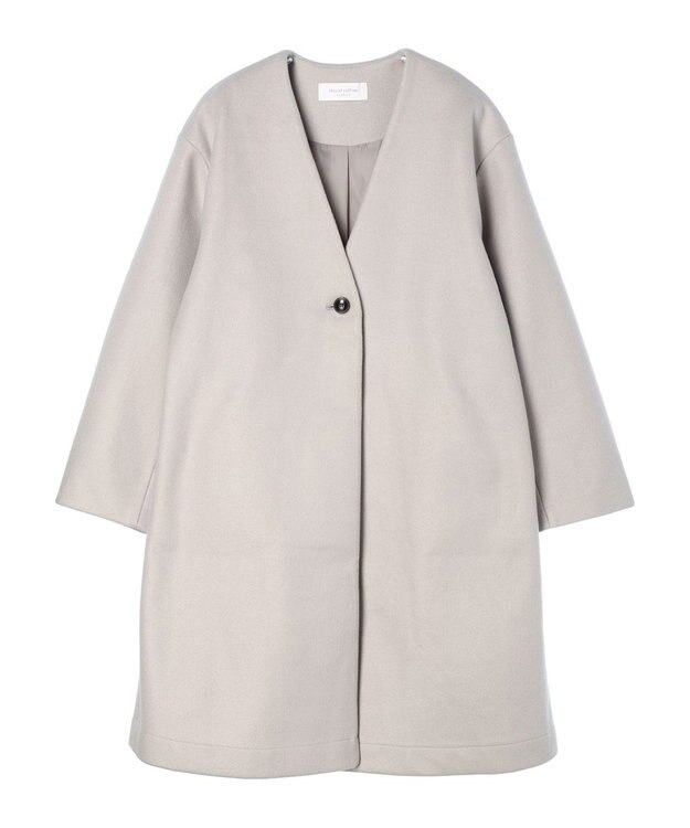 Green Parks 洗えるＶネックミディ丈コート Light Gray