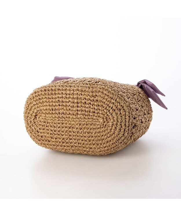 UNBILLION カシュカシュ cachecache / 下がりリボン柄編みトートバッグ ラベンダー