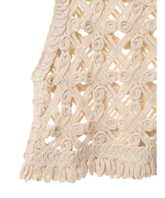 Green Parks かぎ針編みニットベスト Ivory