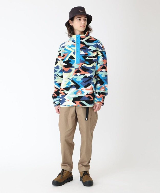 Columbia Columbia/ ヘルヴェティアII プリントハーフスナップフリース /コロンビア Compass Blue Reflections