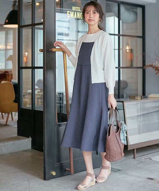 ANY SIS サテンコンビロゴ Tシャツ オフホワイト