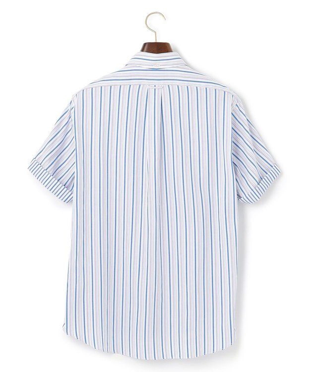 J.PRESS MEN オーガニックコットンダブルチューブマルチストライプシャツ ブルー系1