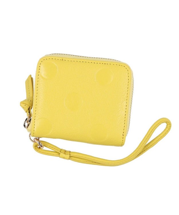 UNBILLION ペルケ perche / ドット型押しパームフィットストラップウォレット イエロー