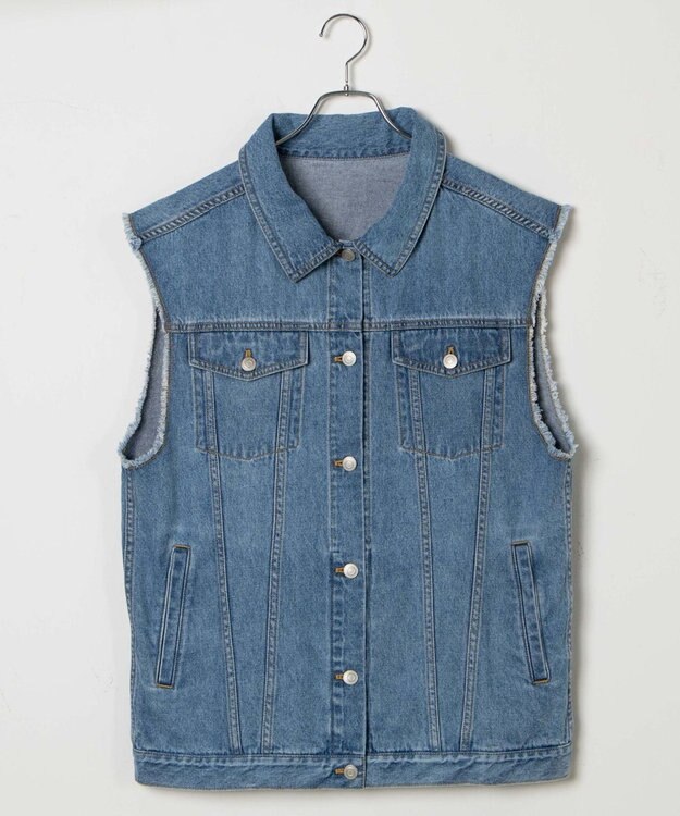 WEGO オーバーサイズデニムベスト デニム中濃加工色