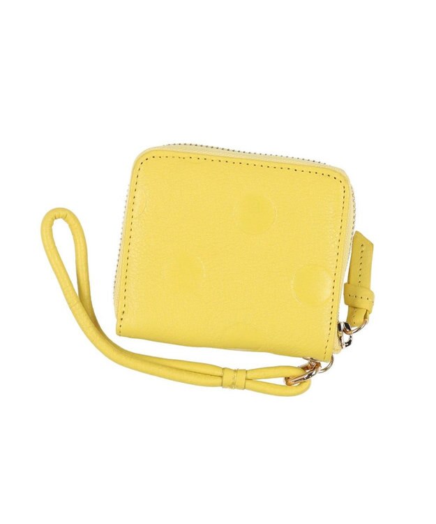 UNBILLION ペルケ perche / ドット型押しパームフィットストラップウォレット イエロー