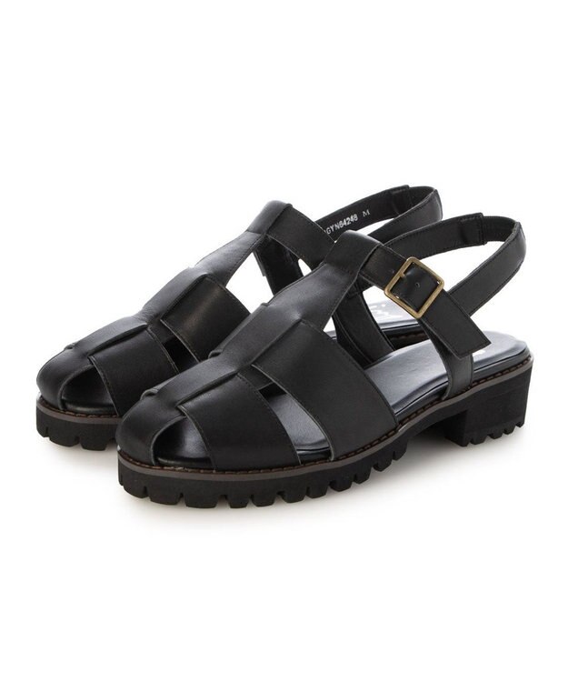 ing <ing>軽量ソールグルカサンダル ブラック