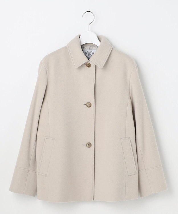 J.PRESS LADIES ショートビーバー ショート丈 ステンカラー コート ベージュ系