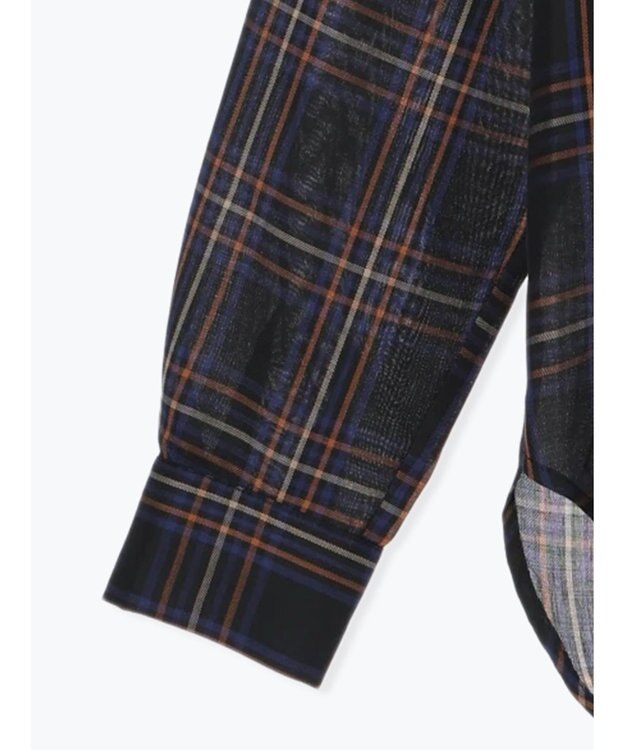 Te chichi チェックフリルブラウス ネイビー