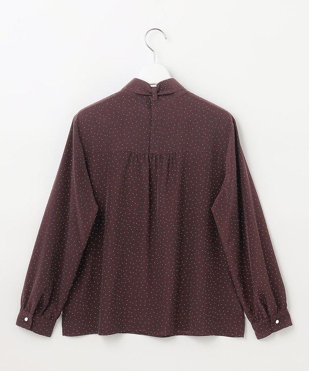 J.PRESS LADIES 【洗える】フェミニッシュパウダー dots ボウタイ ブラウス ワイン系5