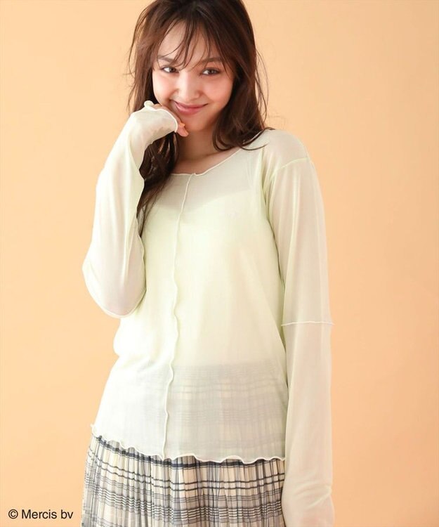 Green Parks Ｍｉｆｆｙ／シアー配色プルオーバー Light Green