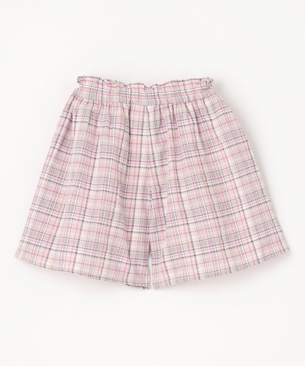 ANY KIDS チェック柄 ショート パンツ ブラウン系チェック