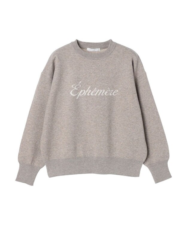 Green Parks もちやわ　ロゴニットプルオーバー Beige Mixture