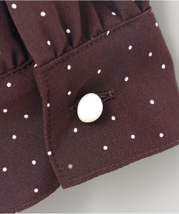 J.PRESS LADIES 【洗える】フェミニッシュパウダー dots ボウタイ ブラウス ワイン系5