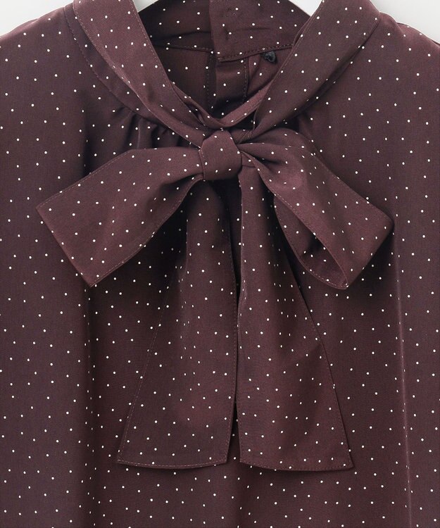 J.PRESS LADIES 【洗える】フェミニッシュパウダー dots ボウタイ ブラウス ワイン系5