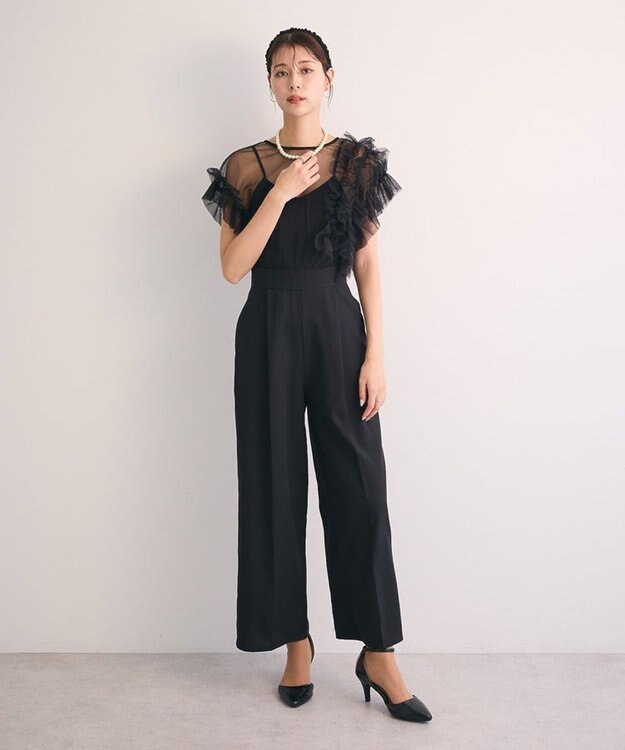 Green Parks ・Ｒａｉｌｍｅ　チュールフリルオールインワン Black