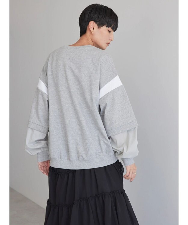 AMERICAN HOLIC 袖異素材ミニ裏毛プルオーバー Light Gray Mixture