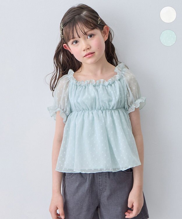 ANY KIDS 【一部店舗/WEB先行販売アイテム】2WAY シアードビーブラウス ミント