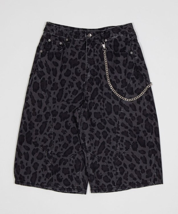 WEGO 【SMLサイズ展開】チェーン付きバルーンショーツ デニムインディゴ